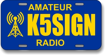 Ham Radio Callsign License Plate with Antenna Ham Radio Callsign License Plate with Antenna